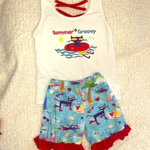 Pete the Cat 6/7 Summer is Groovy Shorts Outfit